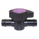 Purple Back Barbed Ball Valve, 1/2" barbs