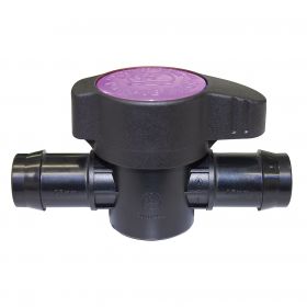 Purple Back Barbed Ball Valve, 1/2" barbs
